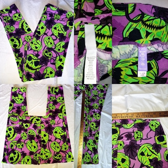 LuLaRoe Pants - Rare Lularoe TC Tall Curvy Green Pumpkins Unicorn